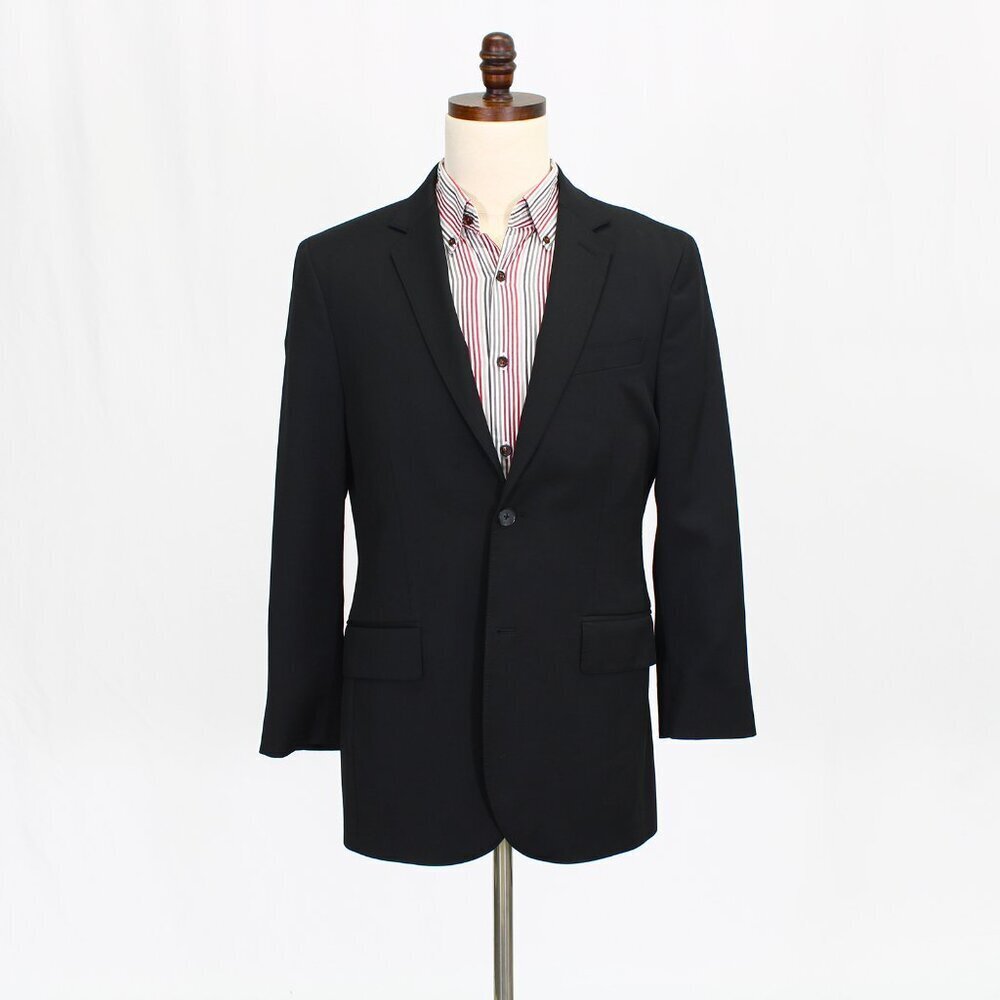 Express 38r Black Solid 2-Button Sport Coat Blaze… - image 1